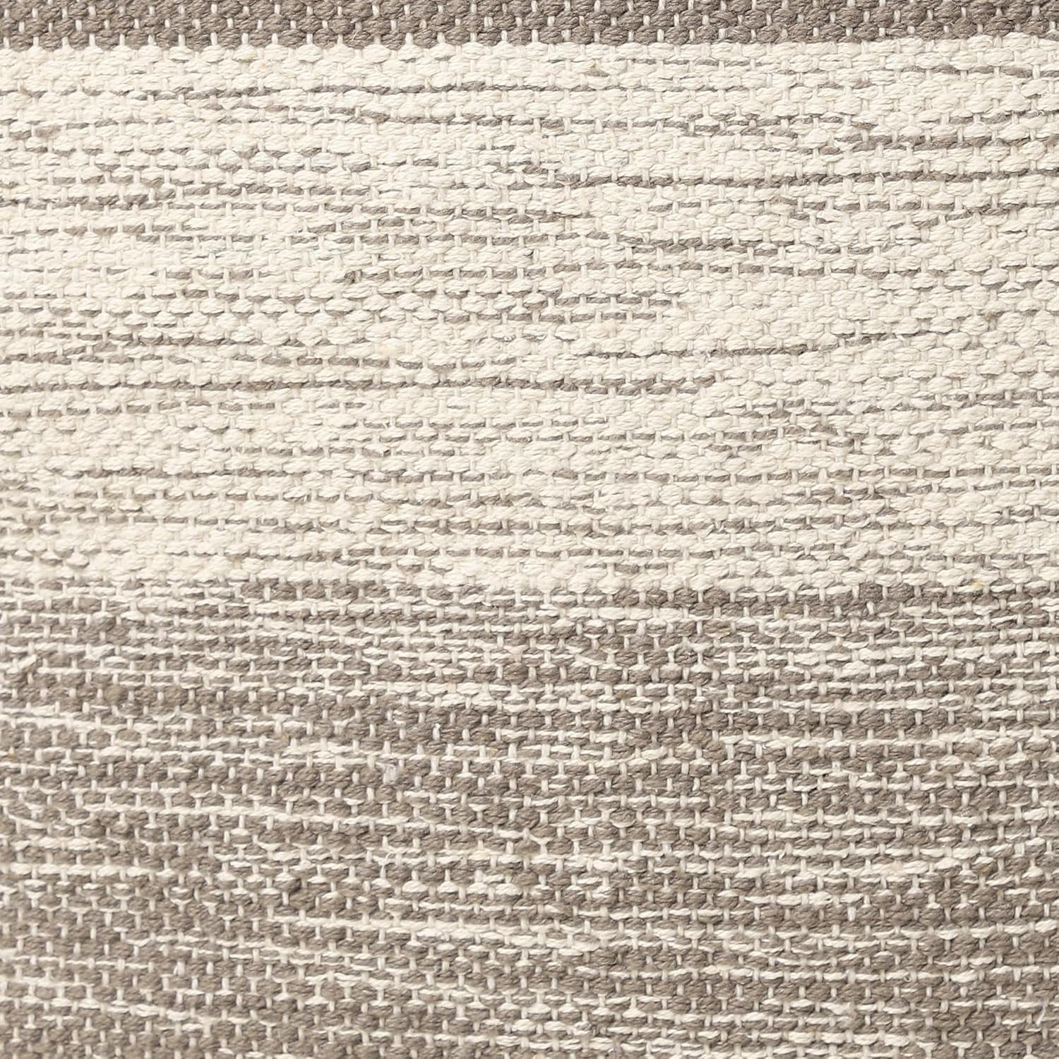 REDEARTH · Tufted Pouf Ottoman with Filler Textured Storage Cube Bean Bag Pouffe Footrest for Living Room, Bedroom, Nursery, Kidsroom; 100% Cotton (17.5"X17.5"X17.5", Melange Delight Taupe)