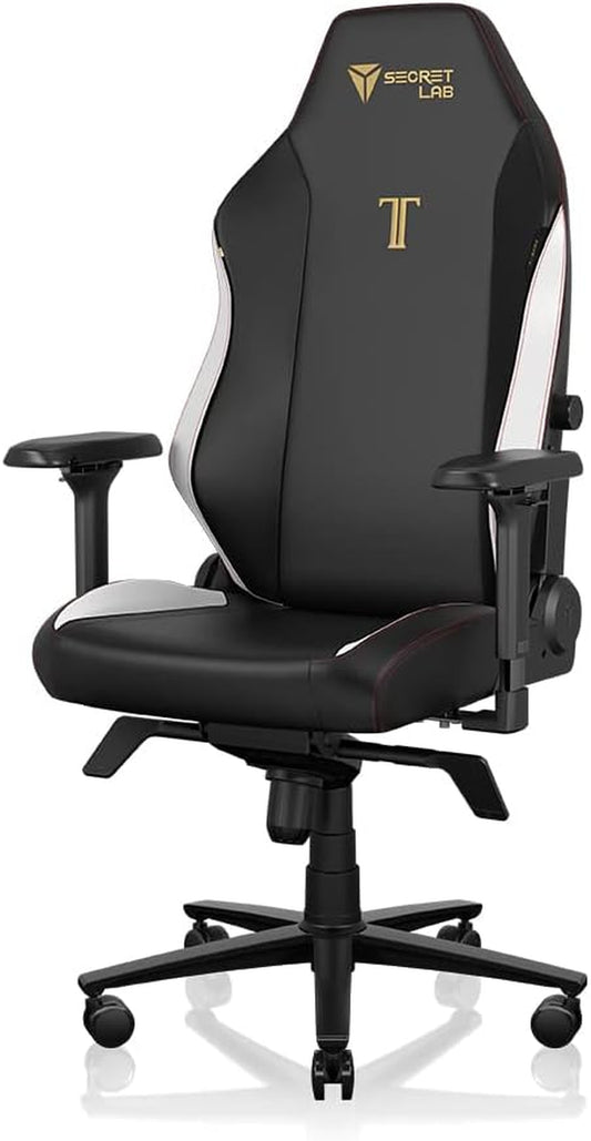 Titan Evo Classic Gaming Chair - Reclining, Ergonomic & Heavy Duty Computer Chair with 4D Armrests, Magnetic Head Pillow & Lumbar Support - Big and Tall 395 Lbs - Black - Leatherette