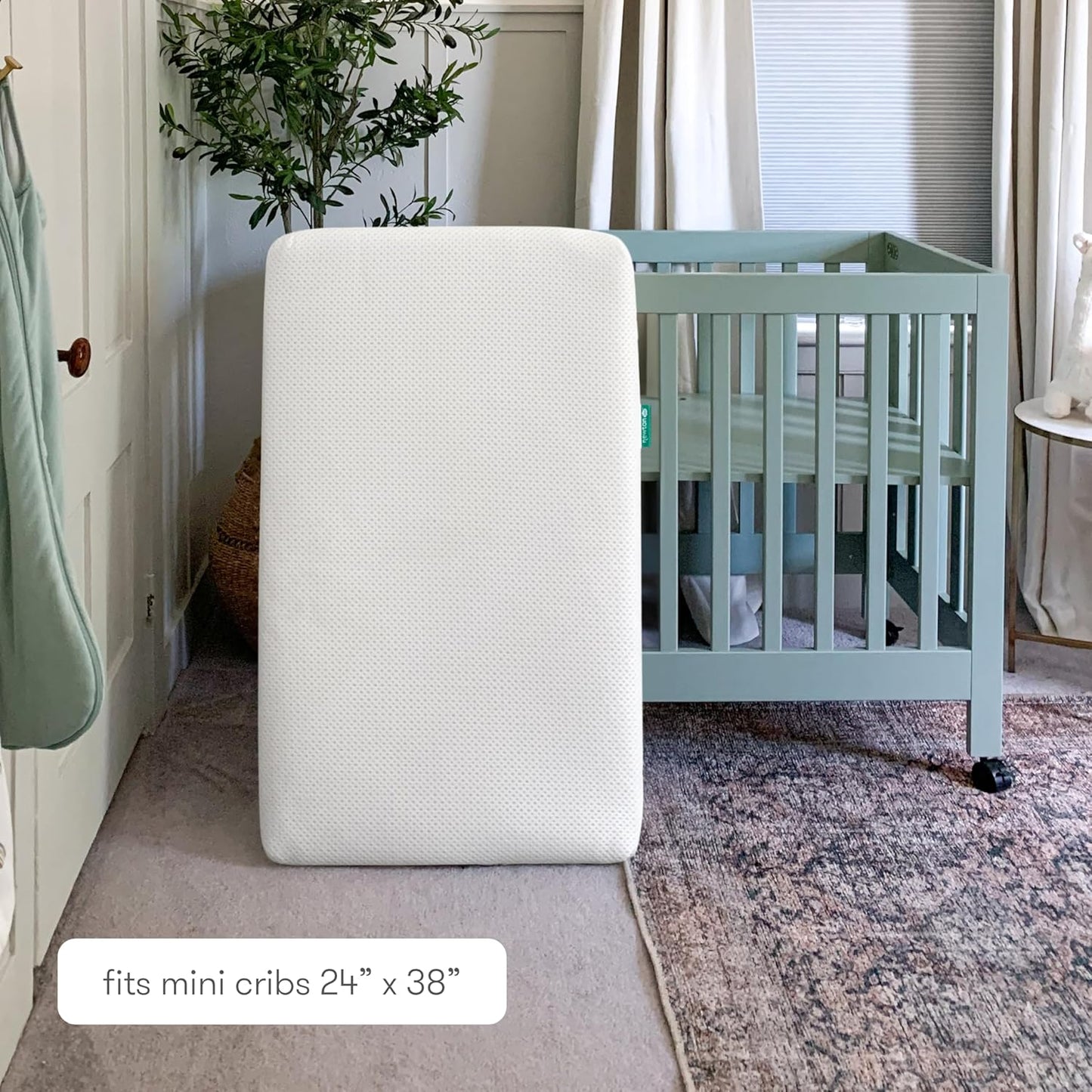 Mini Crib Mattress 24" X 38" - Ultra-Breathable Proven to Reduce Suffocation Risk, 100% Washable - Removable Cover Included, GREENGUARD Gold