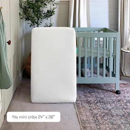 Mini Crib Mattress 24" X 38" - Ultra-Breathable Proven to Reduce Suffocation Risk, 100% Washable - Removable Cover Included, GREENGUARD Gold