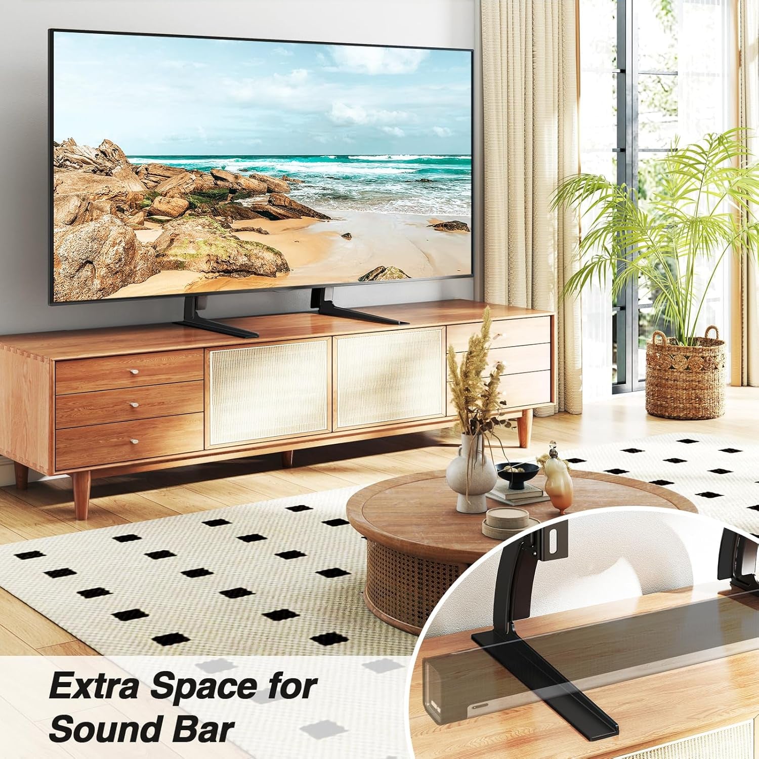 TV Stand Mount, Universal TV Stand Tabletop for 22 to 65 Inch Plasma LCD LED Flat Screen Tvs, Strong TV Legs Holds up to 88Lbs, Height Adjustable TV Base, Max VESA 800 X 500Mm