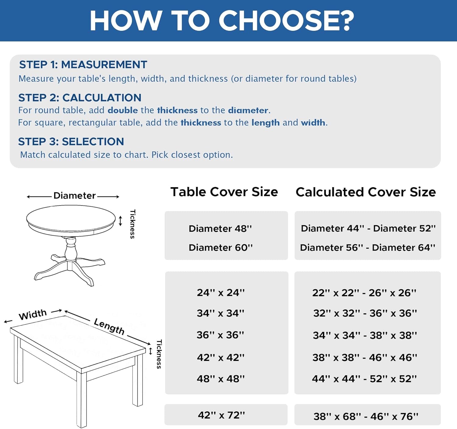 Square Fitted Tablecloth 34X34 Inch-2 Pack Black Card Elastic Spandex Table Cover-Small Stretch Folding Table Cloths Topper Cap for Kitchen Dining Picnic Patio Outdoor Party Tables