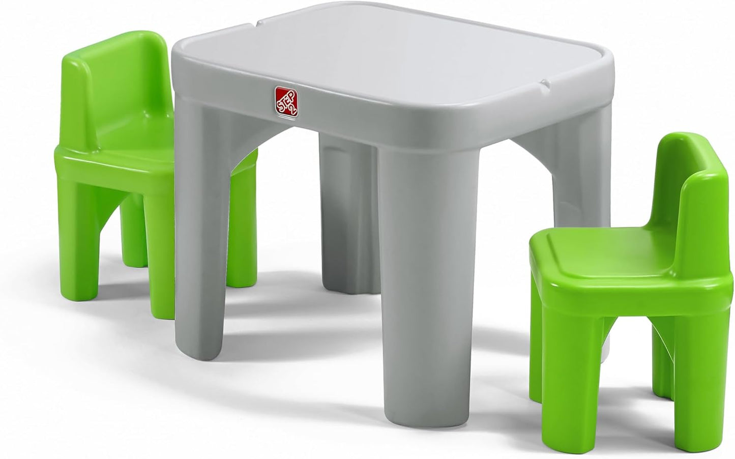 Mighty My Size Kids Table & Chair Set, Playroom Activity Table for Arts & Crafts, Made of Durable Plastic, for Toddlers 2+ Years Old, Gray & Green