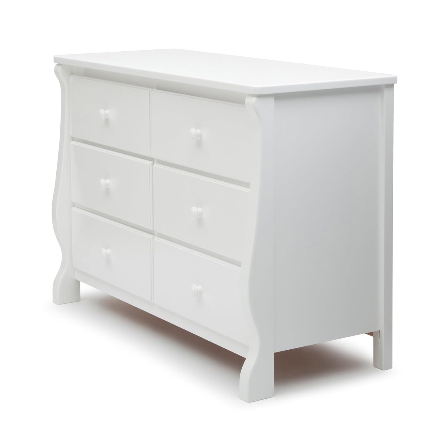 Universal 6 Drawer Dresser with Interlocking Drawers - Greenguard Gold Certified, White