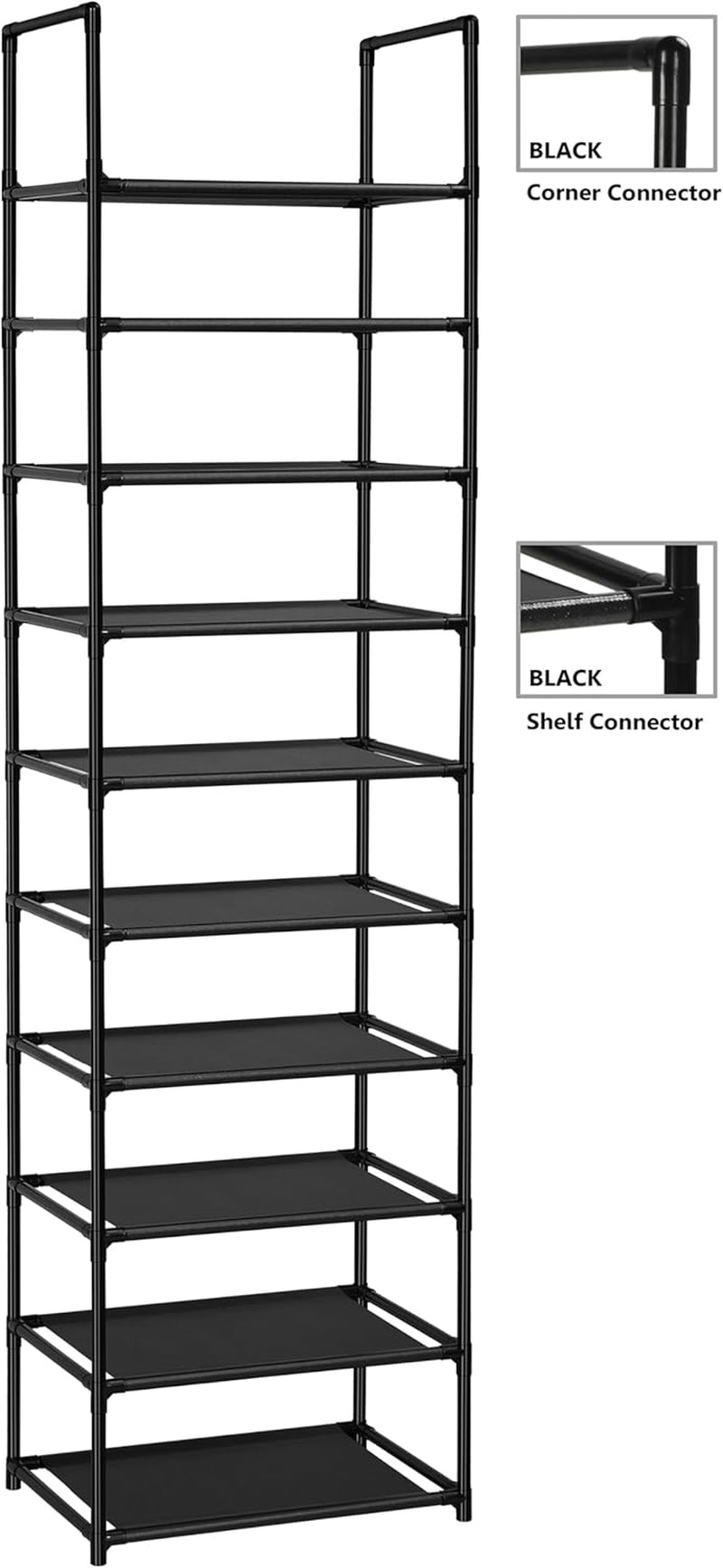 10 Tiers Shoe Rack 20-25 Pairs Sturdy Shoe Shelf