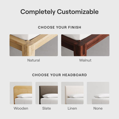 Upholstered Headboard - Cal King - Linen - Attachable to Bamboo Bed Frame (Sold Seperately) - Easy Tool Free Set up - Contemporary and Durable