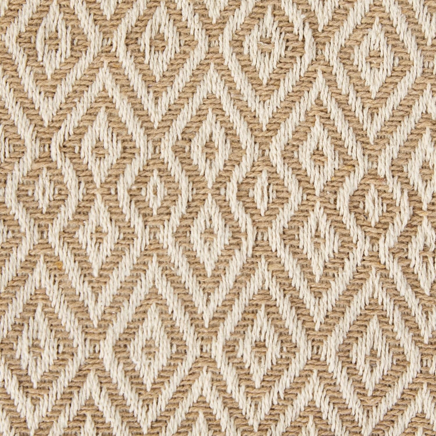 Rustic Farmhouse Double Diamond Woven Throw, 50X60, Stone