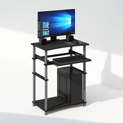Home Desk, Gaming Desk with Keyboard Tray, Computer Desk, Office Writing Desk for Home Office, Bedroom, Black
