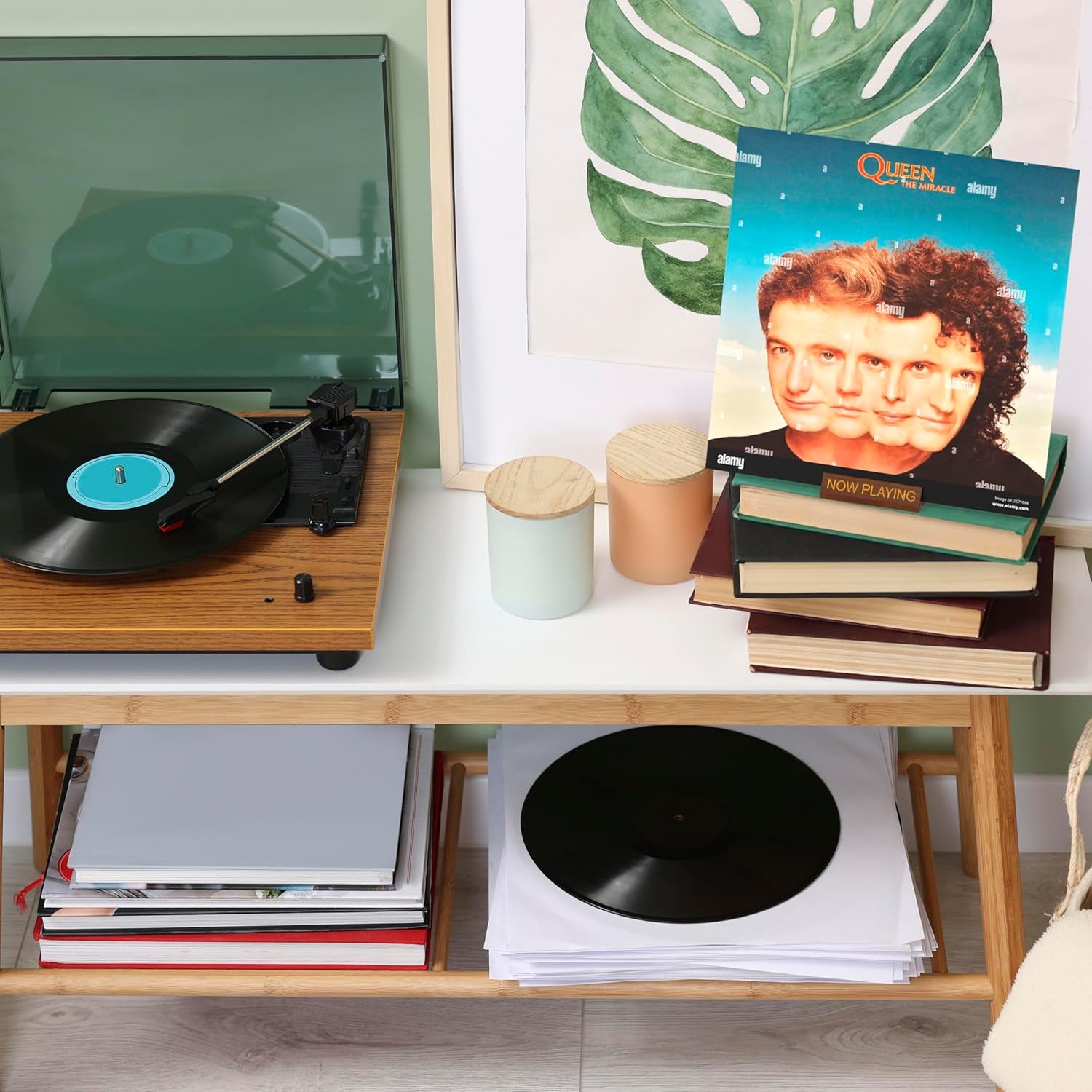 Now Playing Vinyl Record Stand | Wooden Vinyl Record Holder Display | Wood Records Storage Stands for Albums & Turntables Gifts | Now Spinning Vinyl Accessories Rack