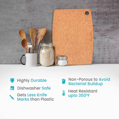 Dishwasher Safe Cutting Board for Kitchen - Large Composite Wood Cutting Board - Thin, BPA Free & Eco-Friendly Chopping Board, Fits Any Countertop, Great Kitchen Gift (14.5 X 11.25 Inch, Natural)