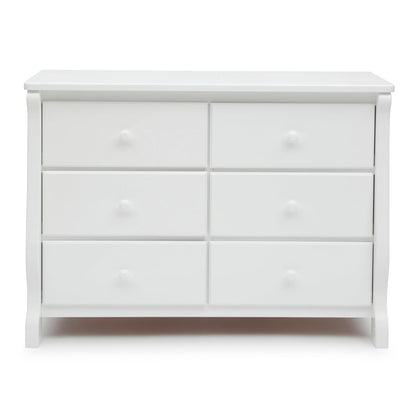 Universal 6 Drawer Dresser with Interlocking Drawers - Greenguard Gold Certified, White