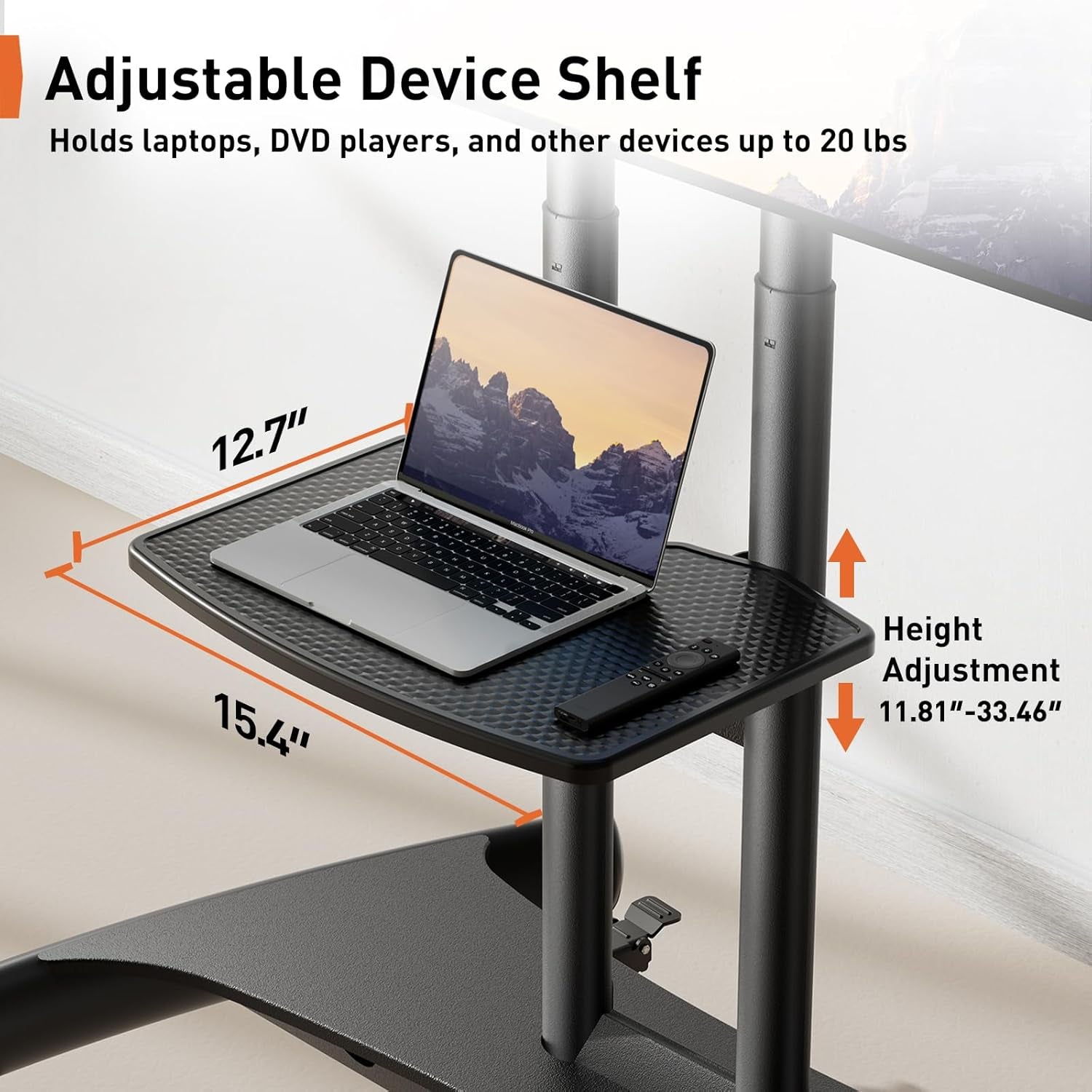 Rolling TV Stand for 32-82 Inch Flat/Curved LED/LCD/OLED Tvs, Outdoor Mobile TV Carts on Wheels with Adjustable Shelf, VESA 600X400Mm up to 100Lbs, Portable Mount with Wheels PGTVMC05-1