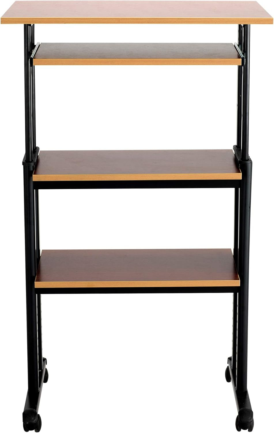 1929CY MUV Mobile Stand-Up Height-Adjustable Desk,Keyboard Storage, Steel Frame Construction, Durable Melamine Laminate Work Surface, 4 Wheels, Narrow Design