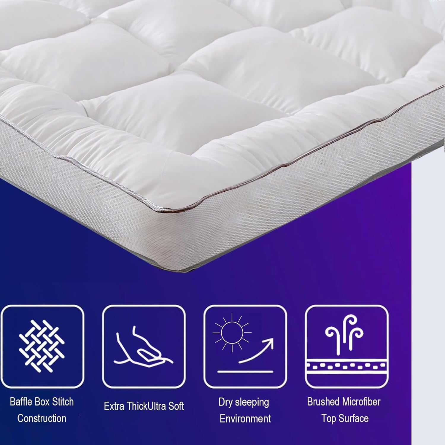 5 Inch Memory Foam Mattress Topper Queen, Extra Soft Pillow Top Bed Topper for Back Pain Relief, Fluffy Shredded Memory Foam Filling with down Alternative Cover, 60X80X5