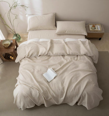 100% French Linen Pillow Case King Size Set of 2,Oeko-Tex Certified Stone Washed Flax Pillow Shams with Envelope Closure - Breathable & Cooling for Hot Sleepers（Natural Linen,20''X36''）