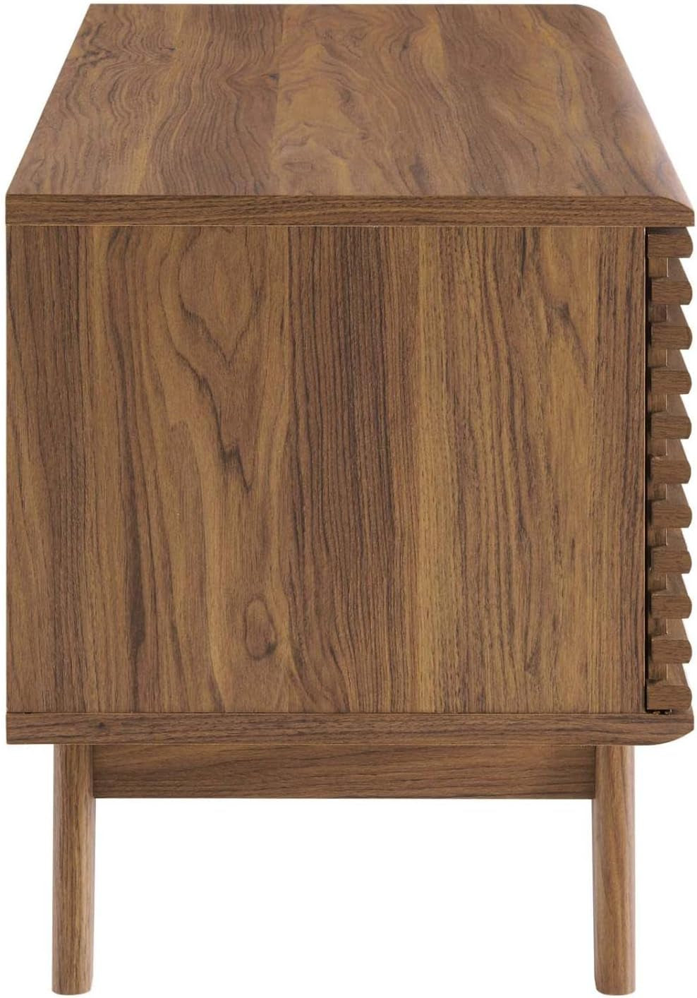 Render Mid-Century Modern 37" Vinyl Record Display Stand in Walnut, 37 Inch