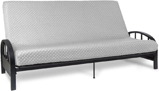 Full Size Futon Mattress, Light Grey, 71 X 52 X 6 Inch, Memory Foam Futon Mattress Full Size, Certipur-Us, Comfy Sofa Bed, Couch, Removable Washable Hypoallergenic Cover, Frame Not Included