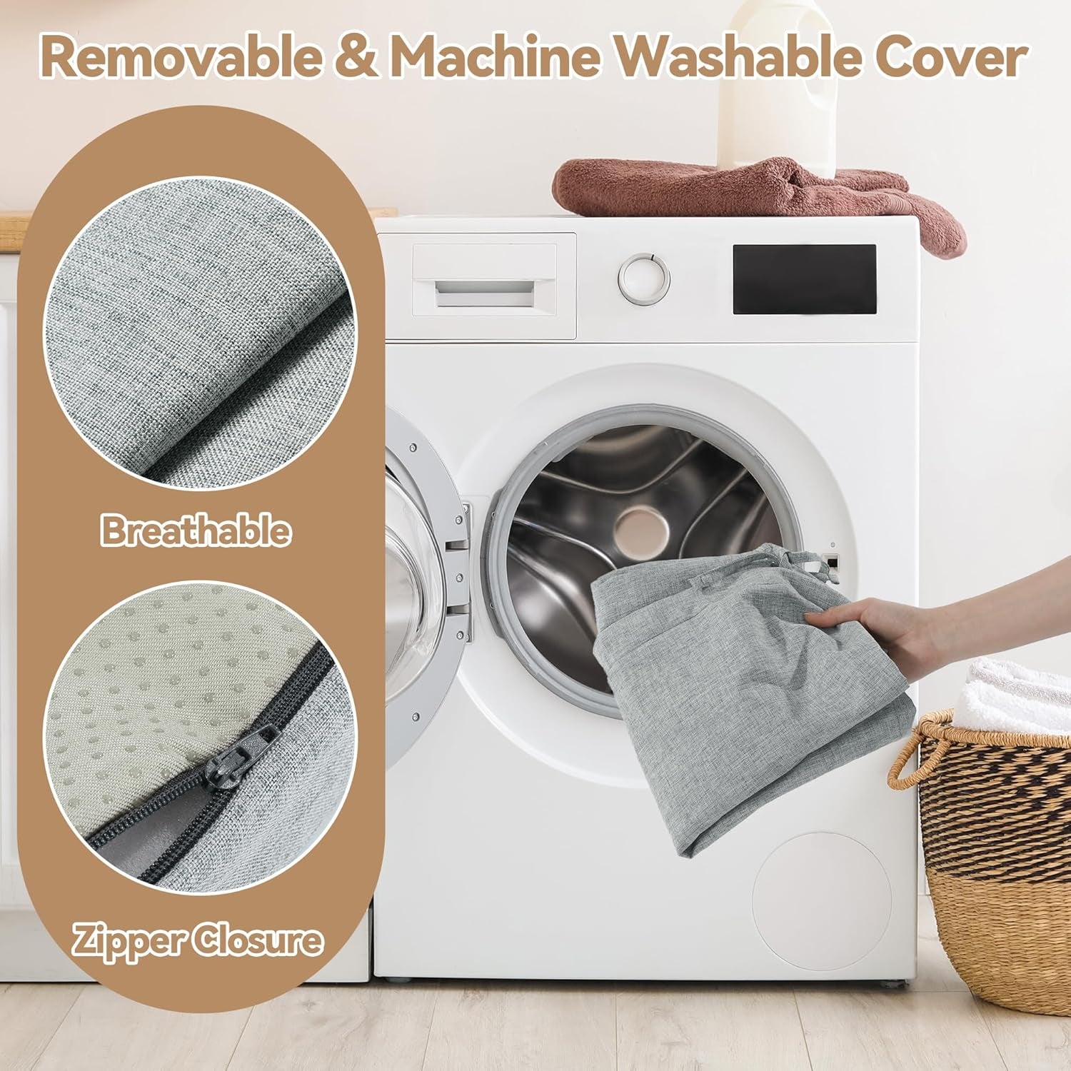 Kitchen Chair Back Cushion & Seat Cushion, Dining Room Chair Cushions,Seat Cushions for Kitchen Chairs,High Density Foam Seat Pad & Backrest,Chair Pads for Dinning Chair with Elastic Bands,Grey