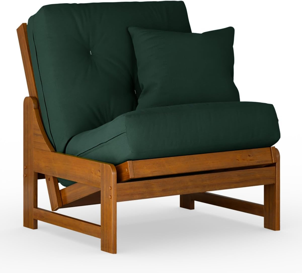 Arden Armless Style Chair and Hunter Green Cushion Set