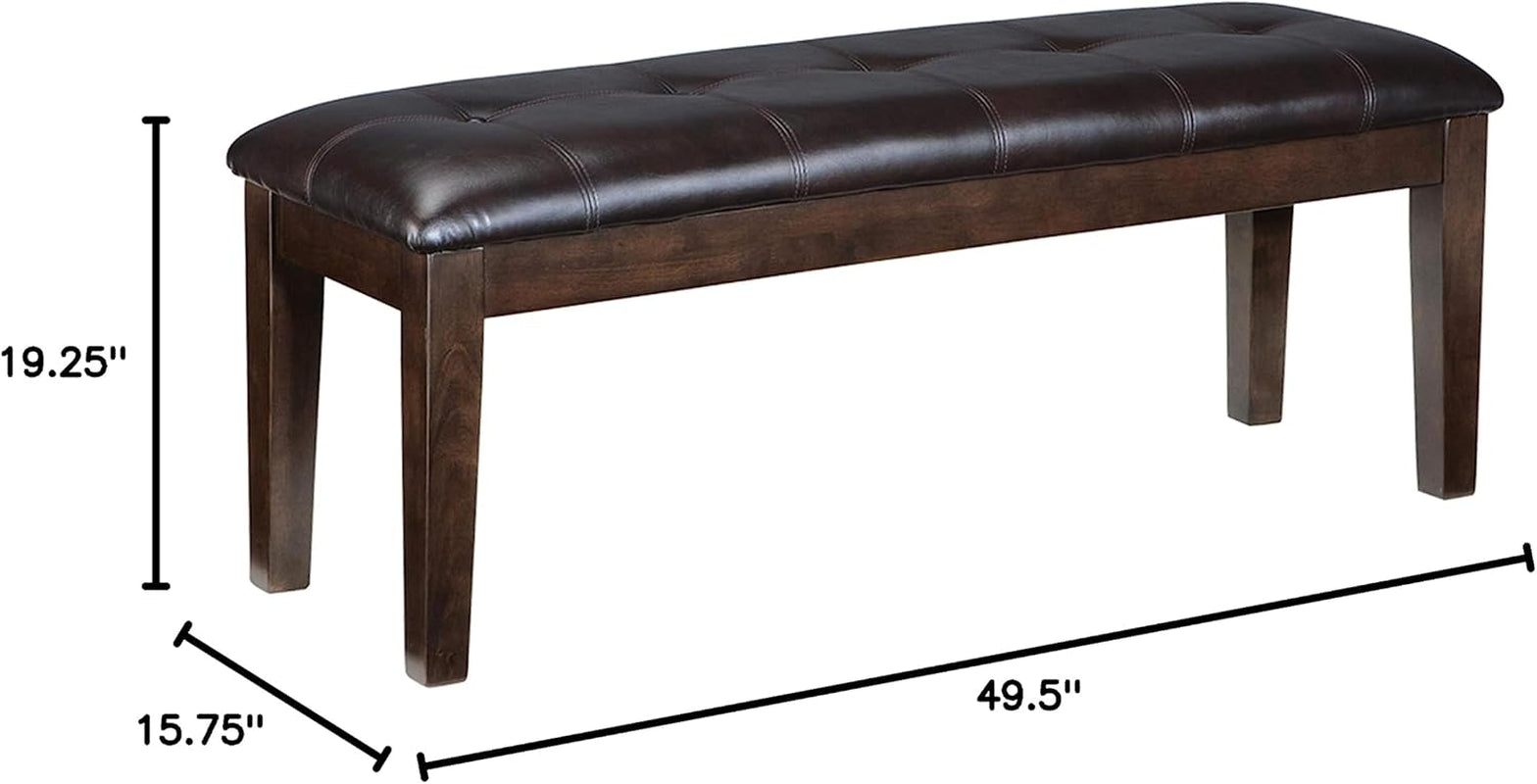 Haddigan Traditional Upholstered Dining Room Bench, Dark Brown