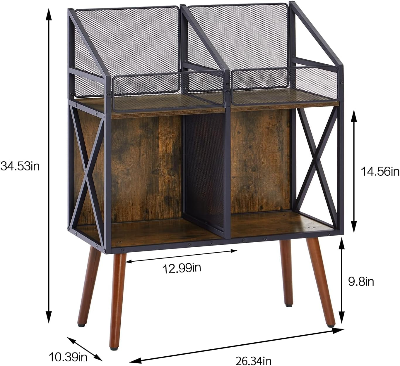 Vinyl Record Storage Holder Rack,250 LP Wooden Record Display Table for Albums Books Magazines Files for Living Room Bedroom Patent Pending