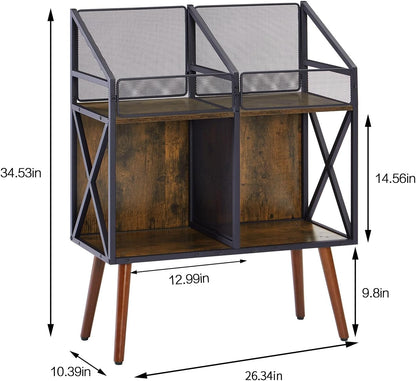 Vinyl Record Storage Holder Rack,250 LP Wooden Record Display Table for Albums Books Magazines Files for Living Room Bedroom Patent Pending