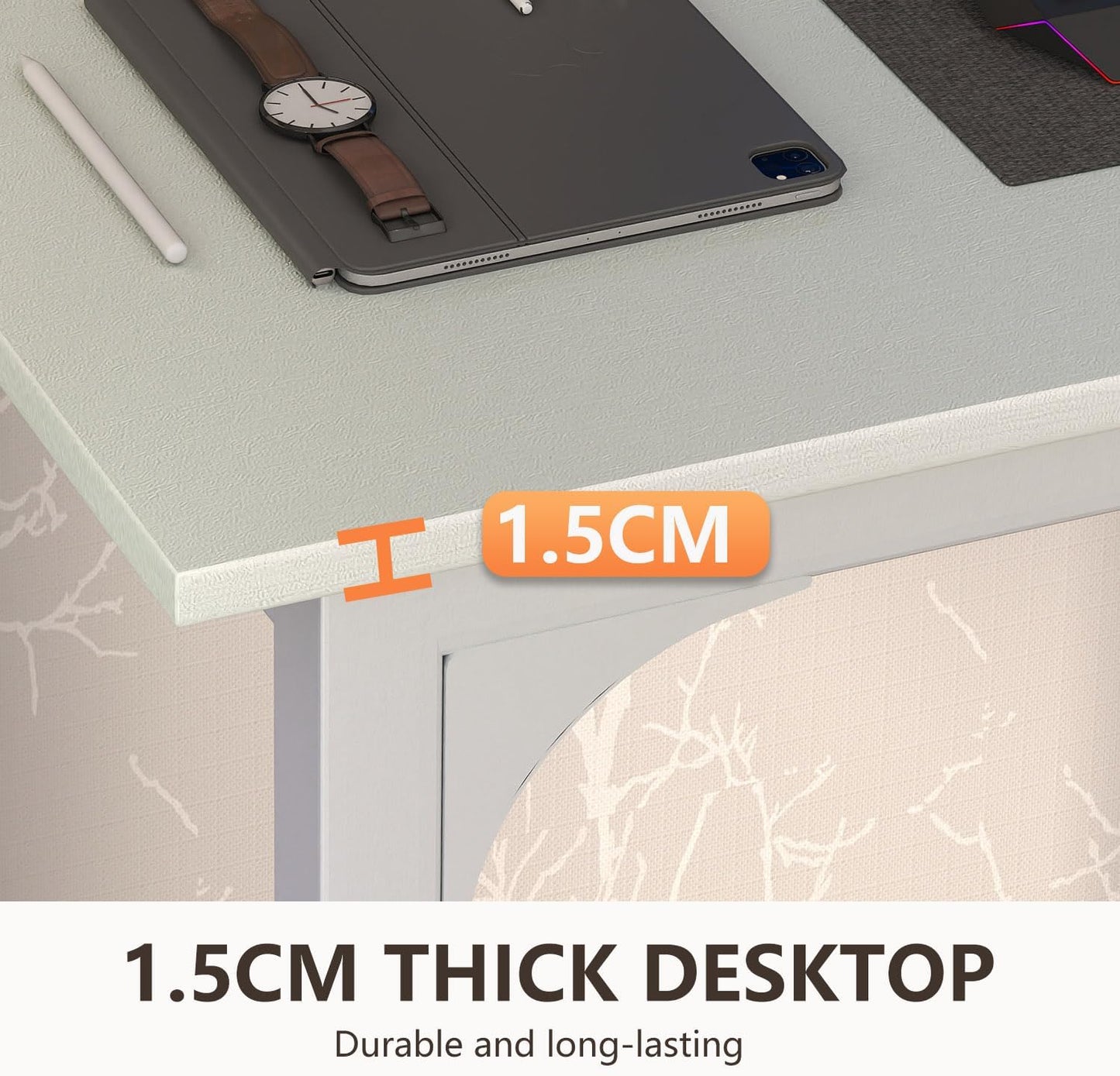 Computer Desk,Home Office Desk, Modern Simple Style for Home Office Study Writing (White, 32 Inch)