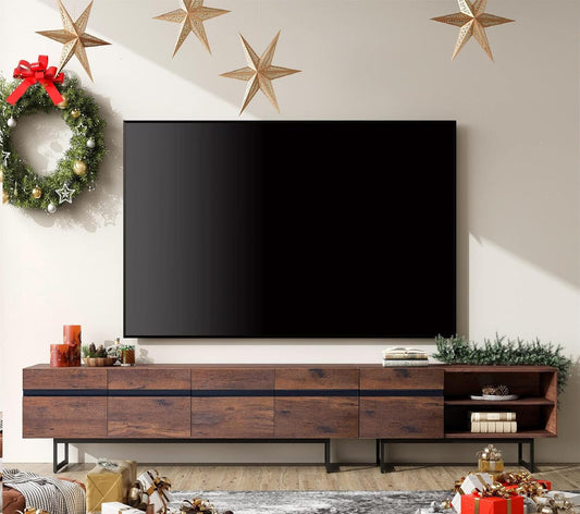 Modern TV Stand for up to 100 Inch 2 in 1 Entertainment Center TV Console with Storage Cabinets Media Console for Living Room