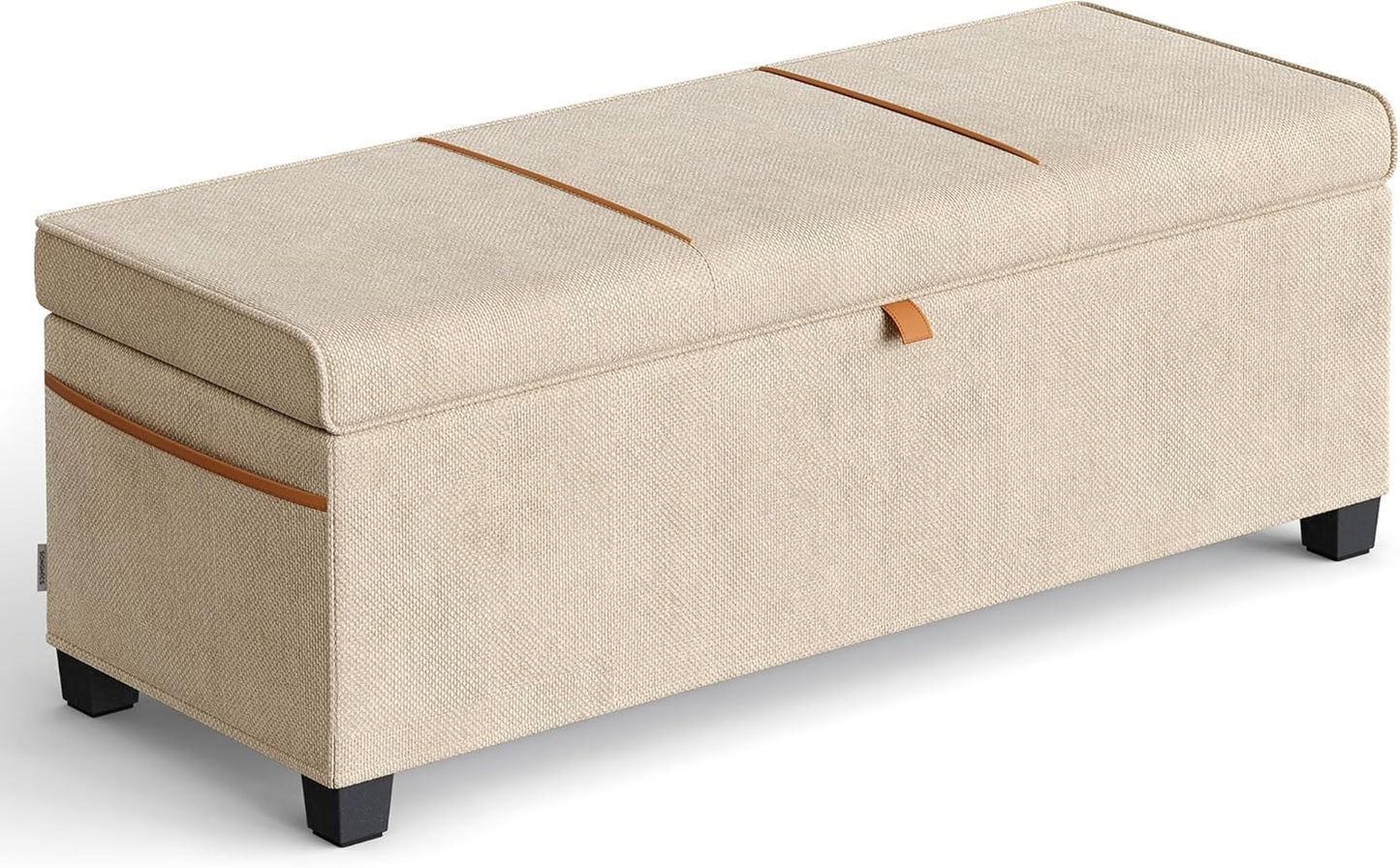Storage Ottoman Bench, Foot Rest with Legs, 15.7 X 43.3 X 15.7 Inches, End of Bed Bench, Storage Chest, Load up to 660 Lb, for Living Room, Bedroom, Entryway, Dark Gray ULSF088G01