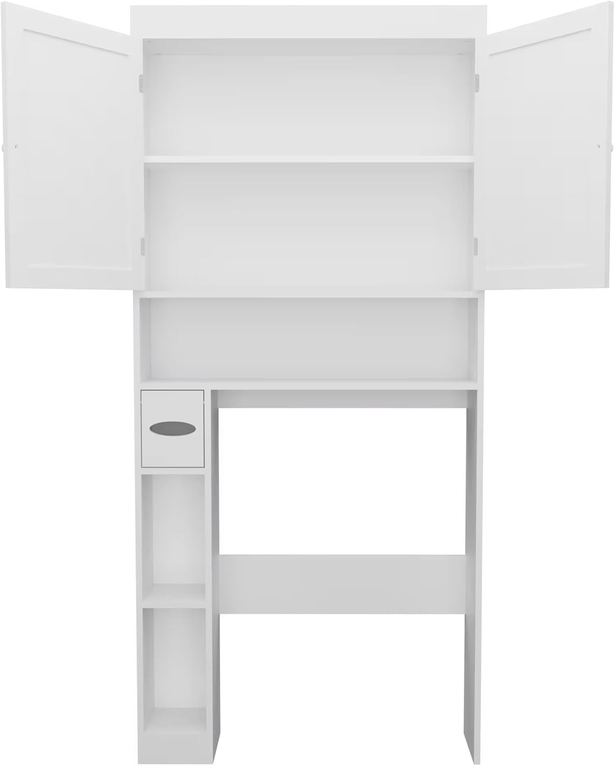 Over-The-Toilet Storage Cabinet with 2 Doors，Home Space-Saving Toilet Rack, Farmhouse Style for Bathroom, Restroom, Laundry