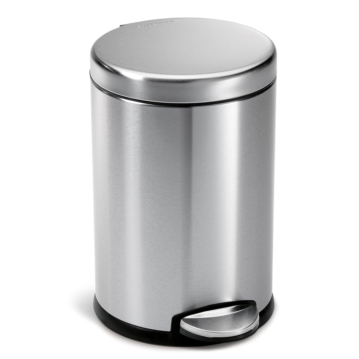 4.5 Liter / 1.2 Gallon round Bathroom Step Trash Can, Brushed Stainless Steel