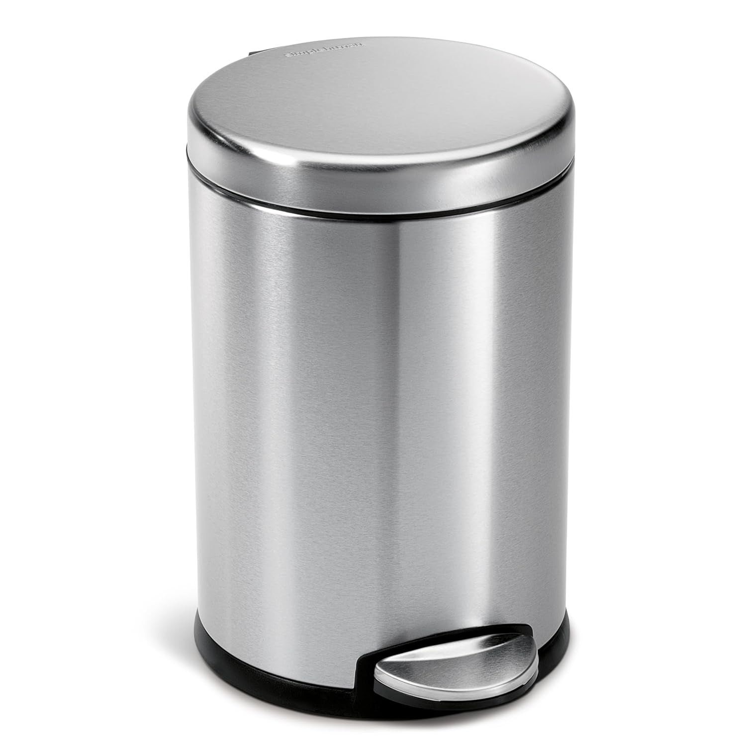 4.5 Liter / 1.2 Gallon round Bathroom Step Trash Can, Brushed Stainless Steel