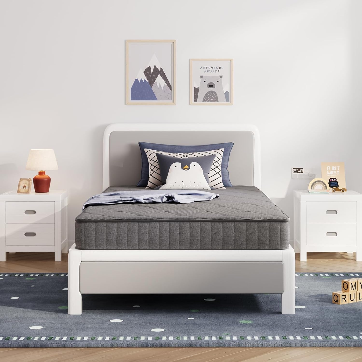 Twin Mattress, 6 Inch Twin Size Mattress in a Box for Kids, Medium Firm Hybrid Mattresses with Bonnell Spring and Gel Memory Foam for Cool Night Sleep & Pressure Relief, Certipur-Us Certified