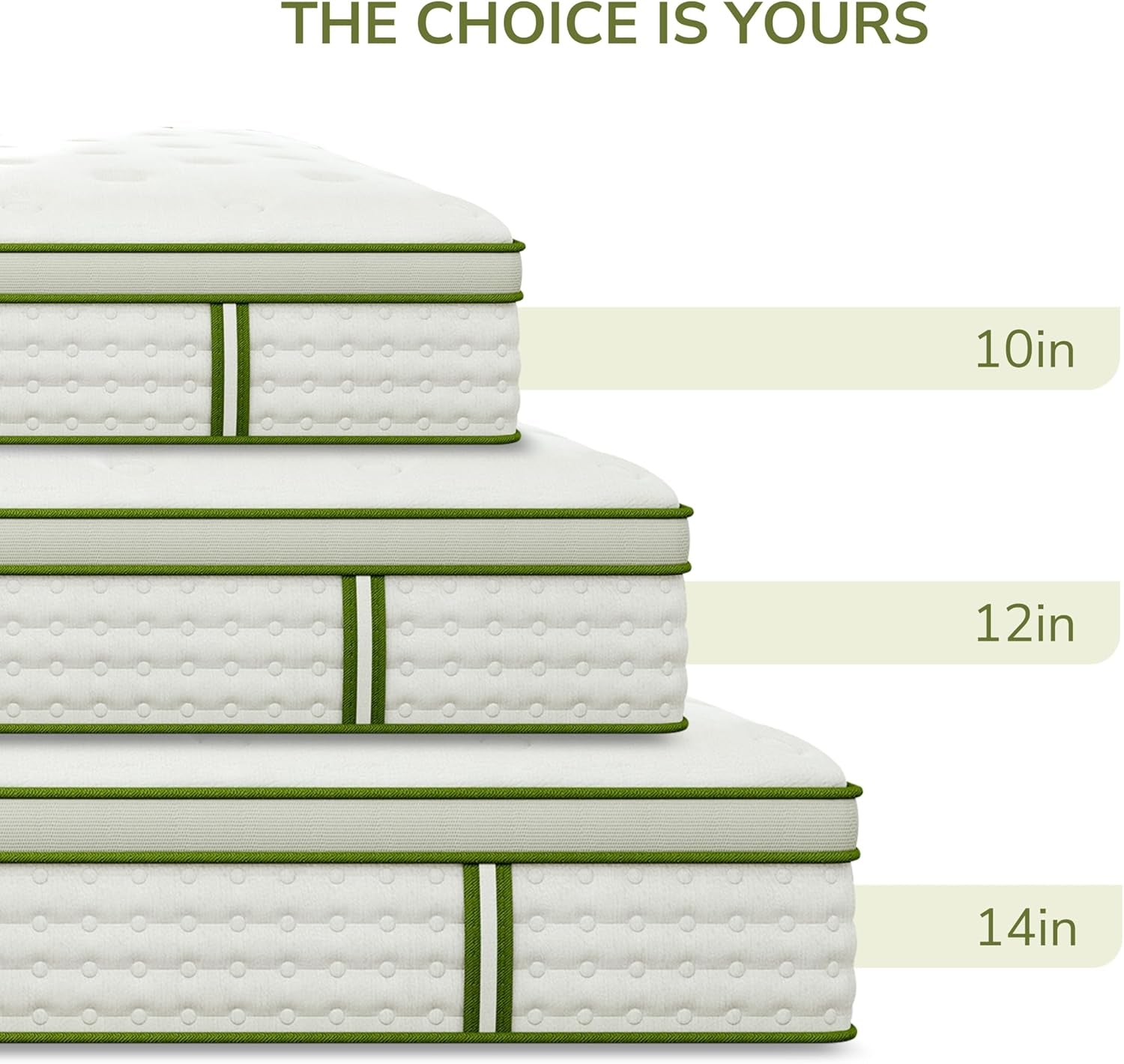 King Mattress 14 Inch Hybrid Memory Foam Mattress in a Box with Individual Pocket Innerspring for Motion Isolation & Pressure Relief, Edge Support, Medium Firm