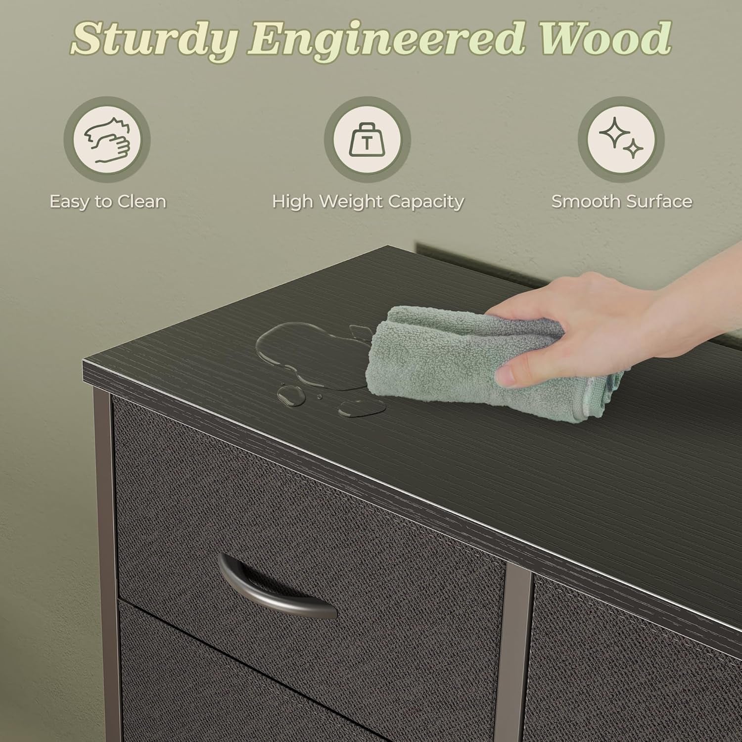 48 Inch Black Dresser for Bedroom, Corner TV Stand for 43, 55 Inch TV, L Shaped Chest of Drawer with Storage and Open Shelves, 12 Drawer Fabric Dresser for Closet, for Small Place