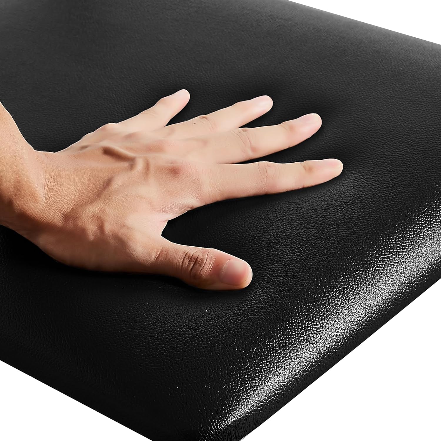 Metal Dining Chair Set of 2, Modern Armless with Cushioned Seat for Kitchen, Living Room, Black