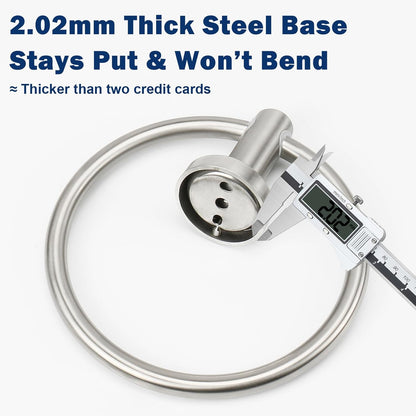 Bath Towel Ring, Bathroom Hardware Accessories-Thicken Stainless Steel Hand Towel Holder for Bathroom, Modern round Towel Hanger Wall Mounted (Brushed Nickel, 1 Pack)