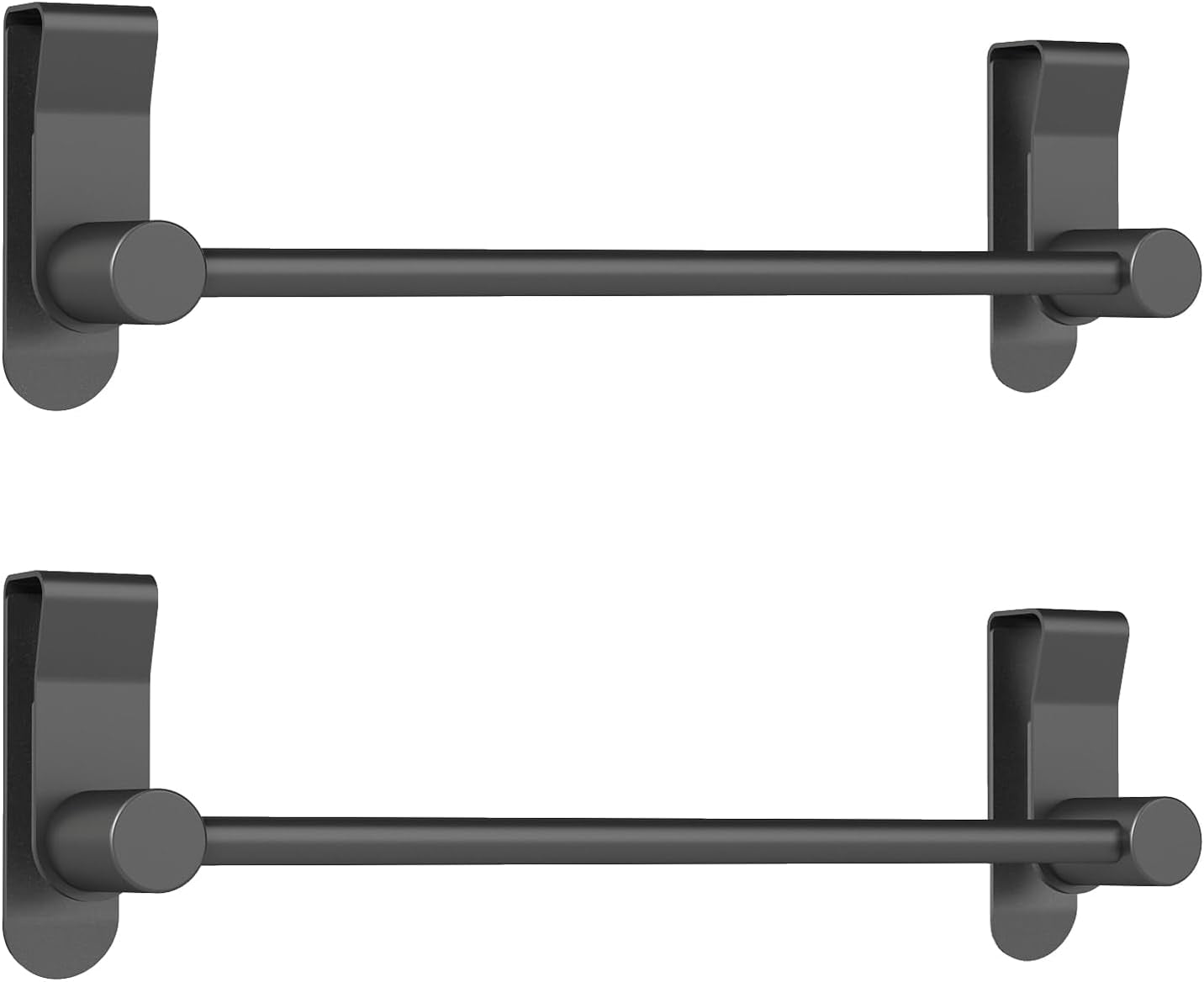 Matte Black over Door Towel Rack, Stainless Steel over Cabinet Cupboard Towel Bar Kitchen Bathroom Towel Holder, Storage Dish Towel Holder, 2 Pack,