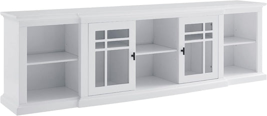 Bardot Classic Glass-Front 2-Door Storage Stand for Tvs up to 88 Inches, 80 Inch, White