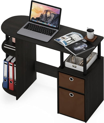Jaya Computer Study Desk with Bin, Brown