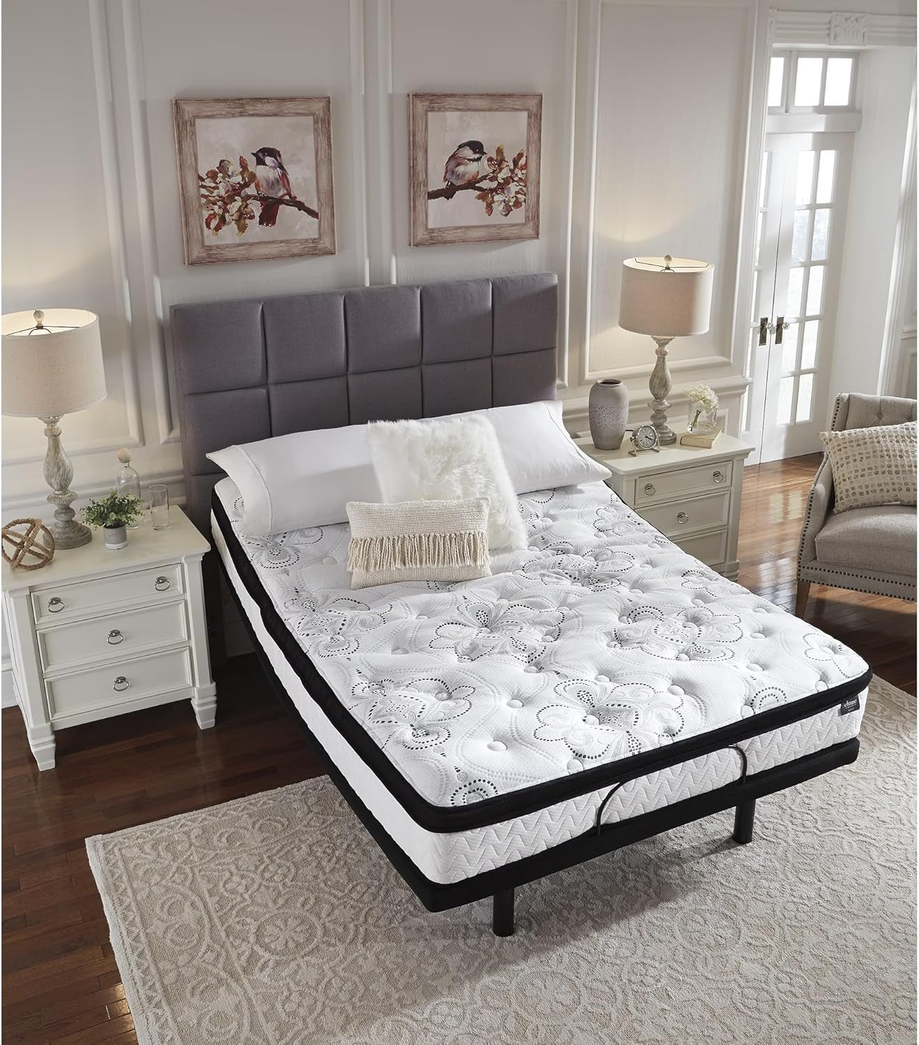 Queen Size Chime 12 Inch Medium Firm Hybrid Mattress with Cooling Gel Memory Foam for Pressure Relief, Fiberglass Free, Mattress in a Box