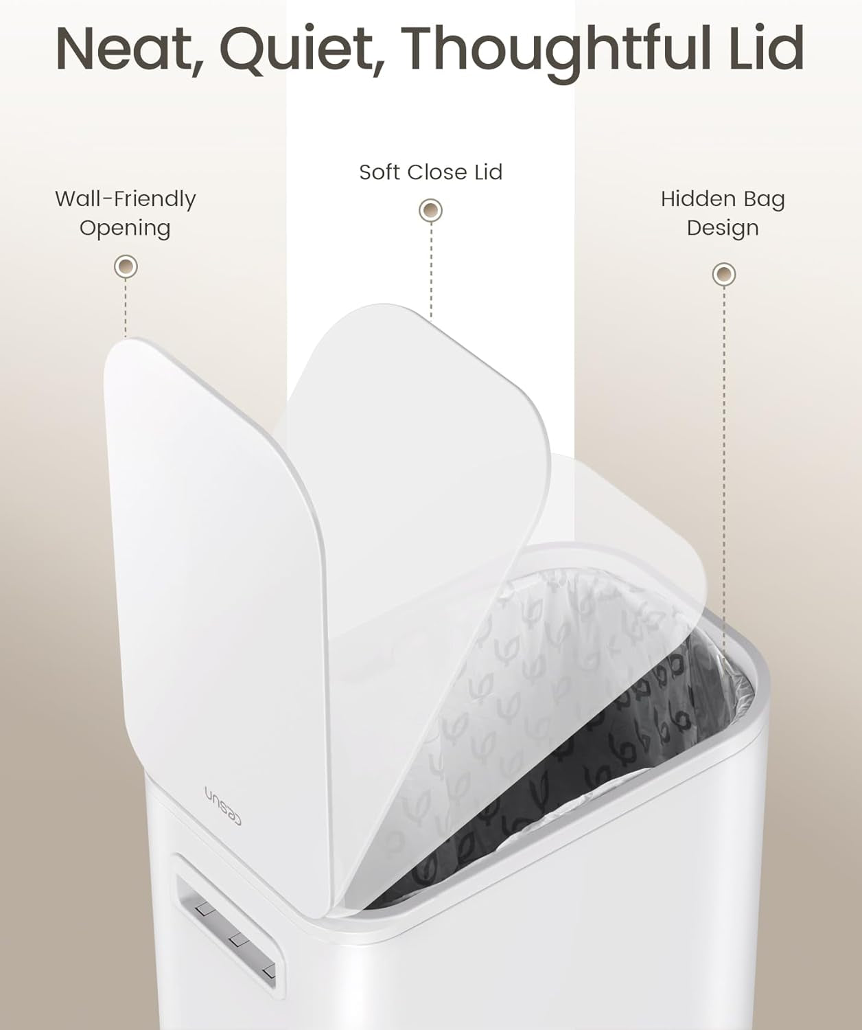 Small Bathroom Trash Can with Lid Soft Close, Step Pedal, 5 Liter / 1.3 Gallon Stainless Steel Garbage Can with Removable Inner Bucket, Waste Basket for Bathroom, Bedroom (White)