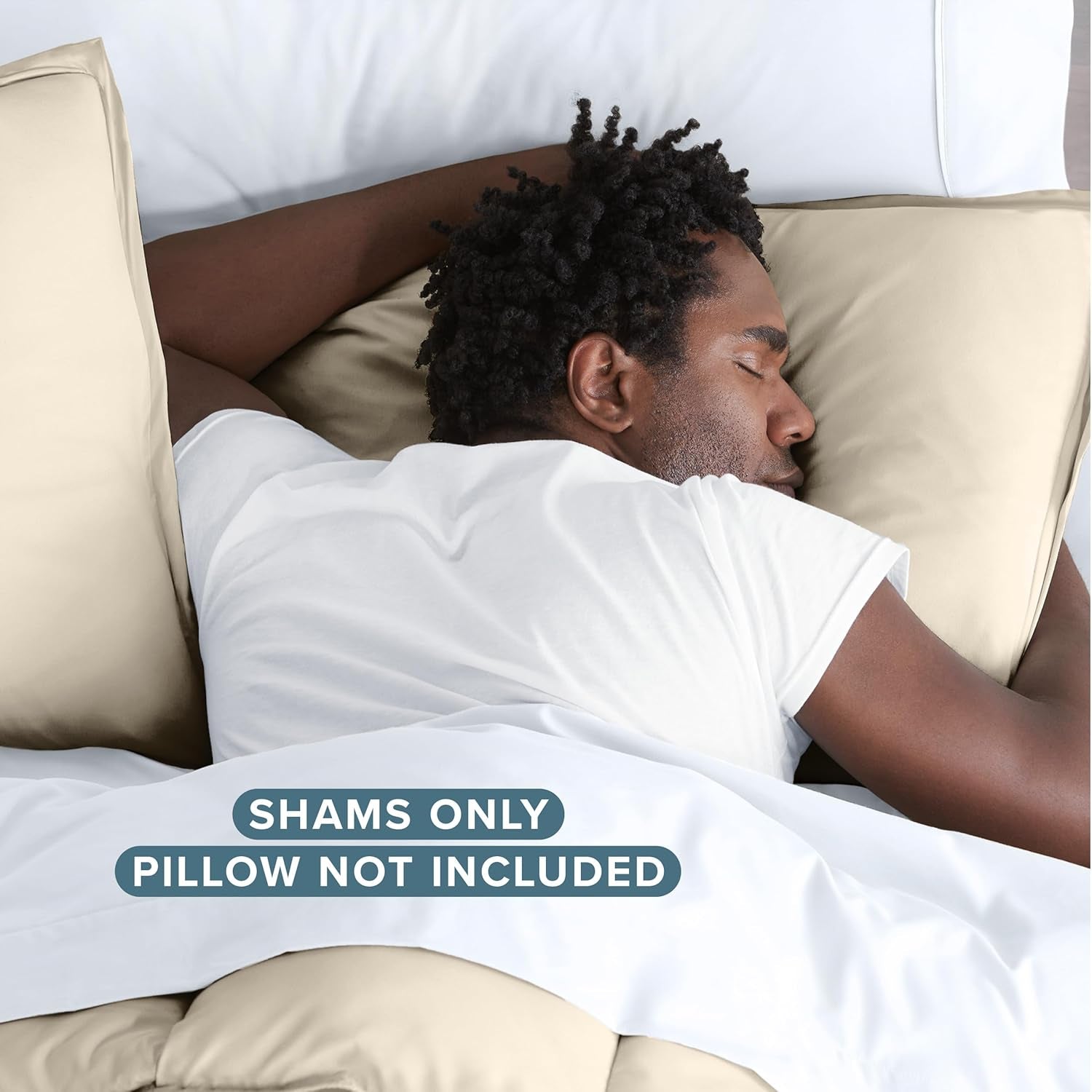 King Pillow Sham Covers - Set of 2 - Premium 1800 Ultra-Soft Microfiber - Double Brushed - Stain & Fade Resistant - Bed Pillow Shams - Pillows Not Included (Set of 2, Sand)