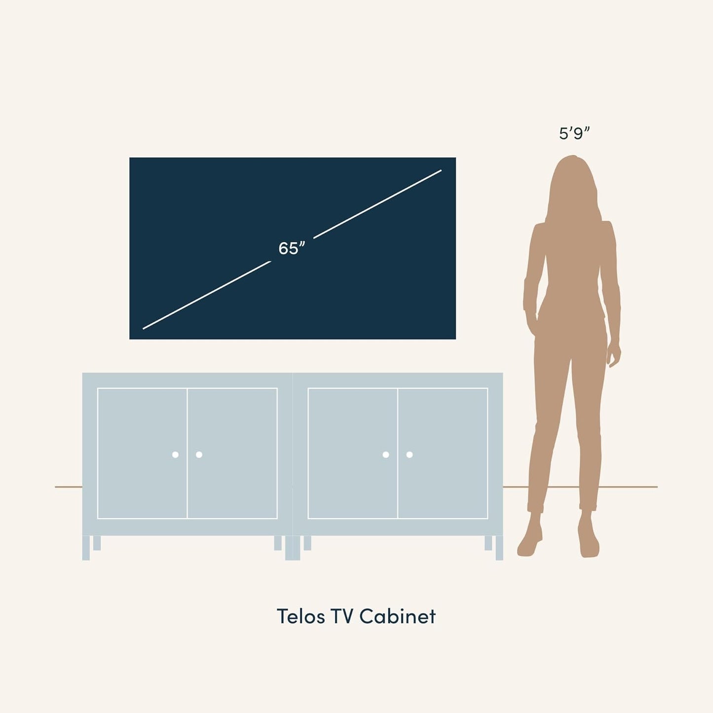 Telos 4-Cube White TV Stand with Open Cubby Shelf with Angled Design, Brown/Glossy White, Set of 2