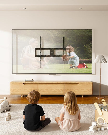 Heavy Duty Fixed TV Wall Mount for 43–100 Inch Tvs up to 200 Lbs, 1.2" Ultra Slim Low Profile Wall Mount Bracket, Max VESA 800X600Mm, Fits 16"/18"/24" Wood Studs, Secure Space-Saving Design