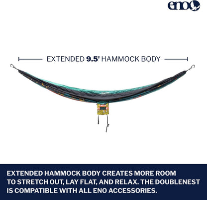 , Eagles Nest Outfitters Doublenest Lightweight Camping Hammock, 1 to 2 Person, Special Edition Colors, ATC