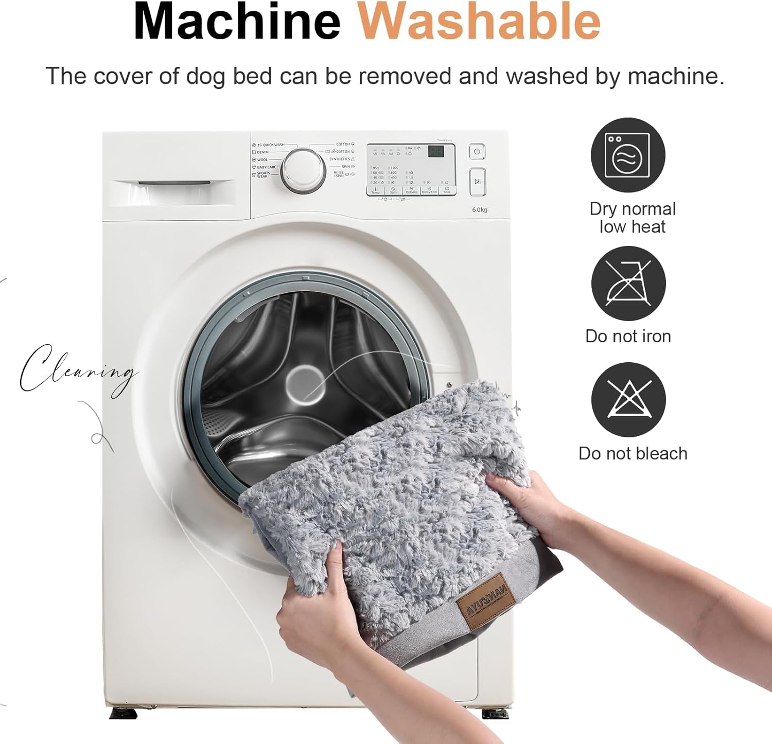 Large Dog Bed Orthopedic Washable: Beds Bolster XL Bed Large Big Dogs Memory Foam Couch Sofa Waterproof with Removable Cover