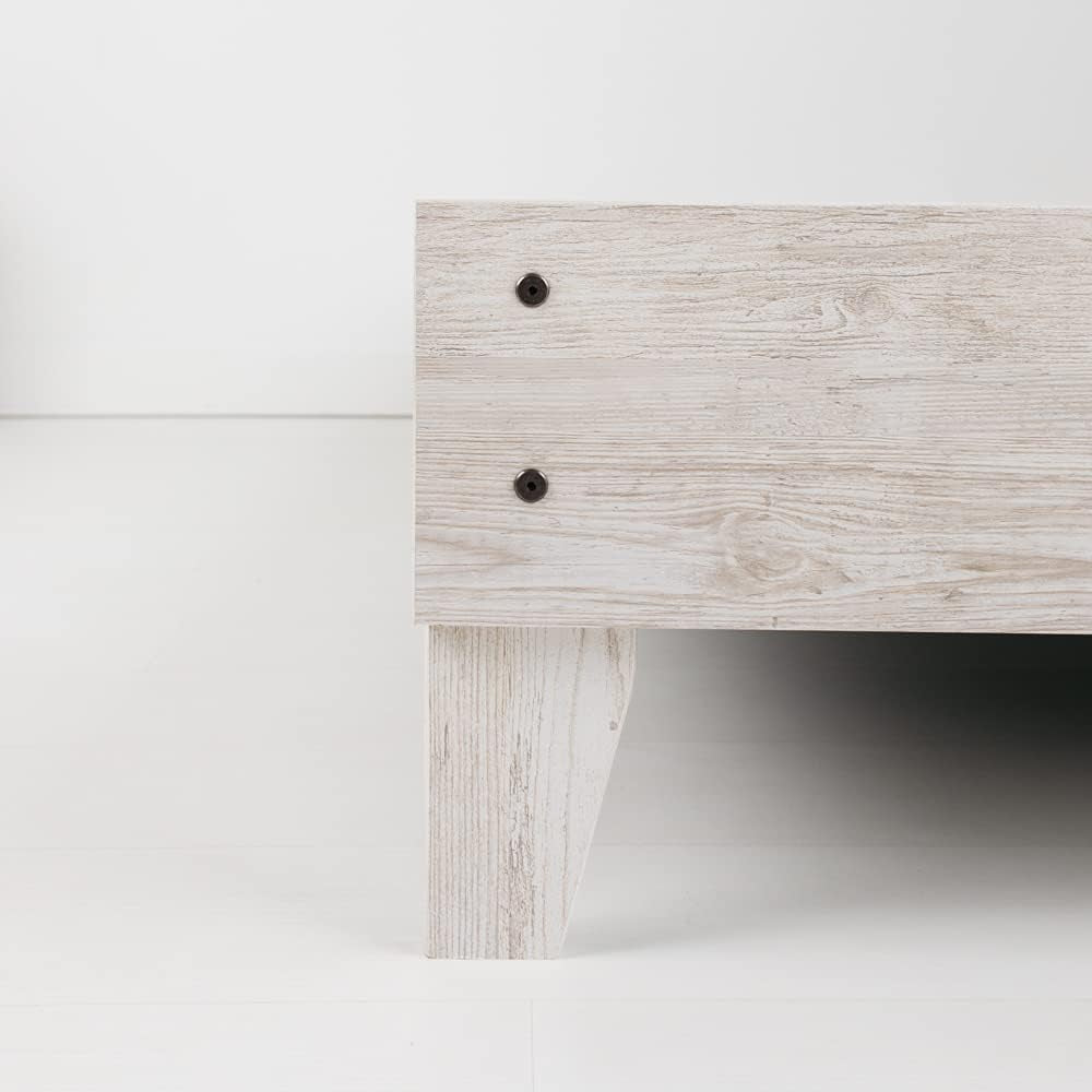 Shawburn Modern Farmhouse Platform Bed, Queen, Whitewash