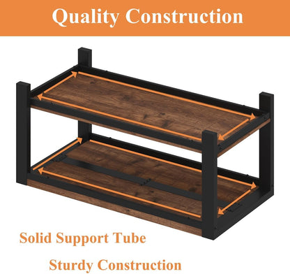 Coffee Table for Living Room, Industrial Wood and Metal Living Room Tables, Farmhouse Rectangular Center Table (Rustic Oak, 43 Inch)