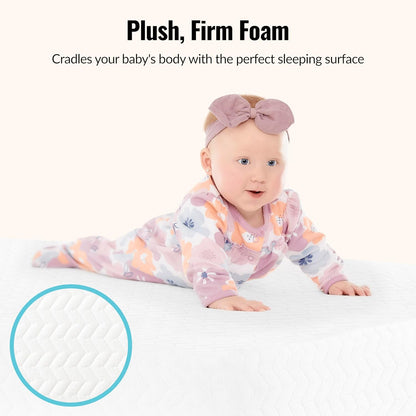 Baby Zzz 5” Full-Size Crib & Toddler Bed Mattress in a Box – GREENGUARD Gold & JPMA Certified, Breathable, Water-Resistant, Machine Washable Cover, Fits Full Size Baby Cribs & Toddler Beds